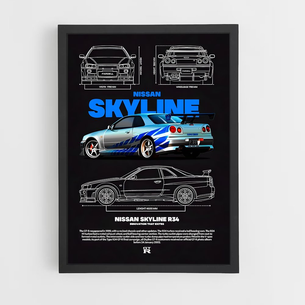 Poster Skyline Legends – affiche Nissan (vue 2)